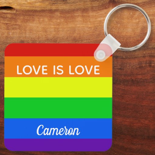 Pride Month LGBTQ Couple Love Is Love Personalized Acrylic Car Hanger Gift For Couple 06043099
