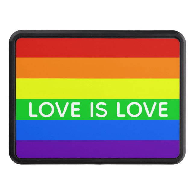 Rainbow Love is Love Gay Pride Hitch Cover (Front)