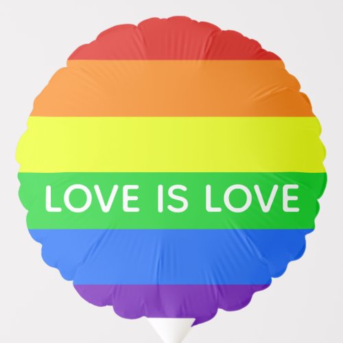Rainbow Love is Love Gay Pride LGBTQ Beautiful Balloon