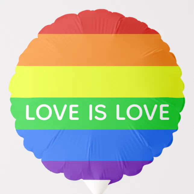 Rainbow Love is Love Gay Pride LGBTQ Beautiful Balloon | Zazzle