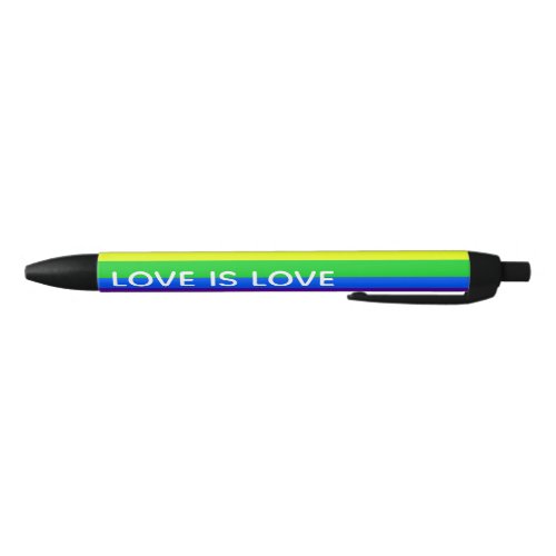 Rainbow Love is Love Gay Pride LGBTQ Beautiful Black Ink Pen