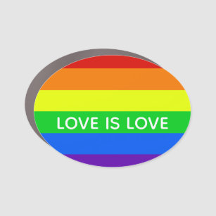 Rainbow Love is Love Gay Pride LGBTQ Beautiful Car Magnet