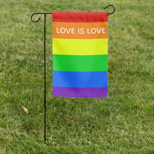 Rainbow Love is Love Gay Pride LGBTQ Beautiful Garden Flag