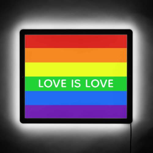 Rainbow Love is Love Gay Pride LGBTQ Beautiful LED Sign