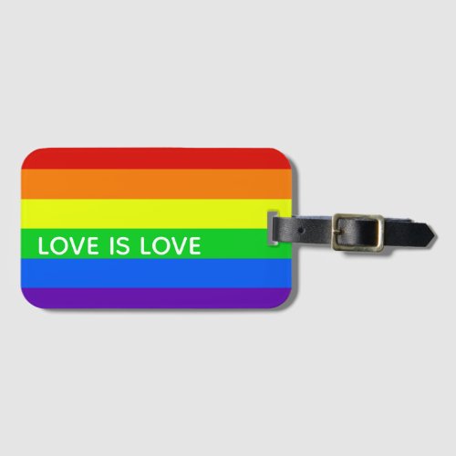 Rainbow Love is Love Gay Pride LGBTQ Beautiful Luggage Tag