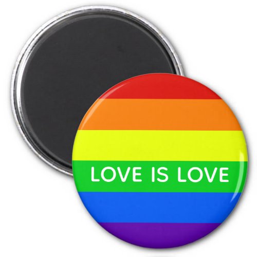 Rainbow Love is Love Gay Pride LGBTQ Beautiful Magnet