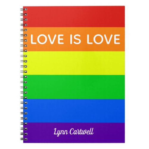 Rainbow Love is Love Gay Pride LGBTQ Beautiful Notebook