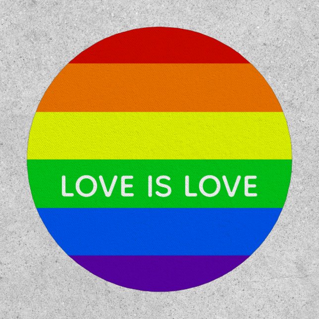 Rainbow Love is Love Gay Pride LGBTQ Beautiful Patch (Front)