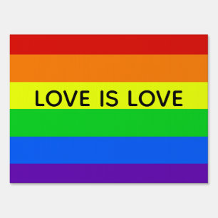 Rainbow Love is Love Gay Pride LGBTQ Beautiful Sign