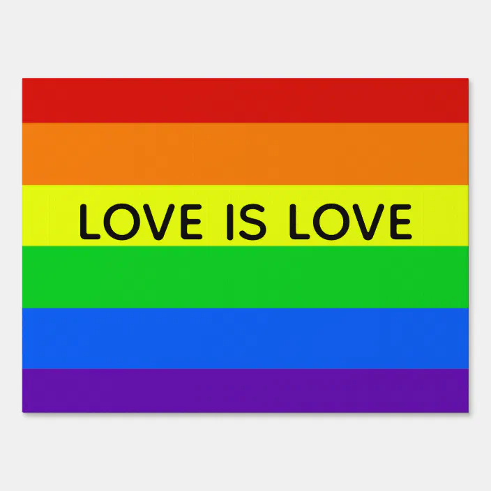 Gay Pride Vertikale Streifen 5'X 3' Flagge 'Love Is Love' Regenbogen Lgbtq