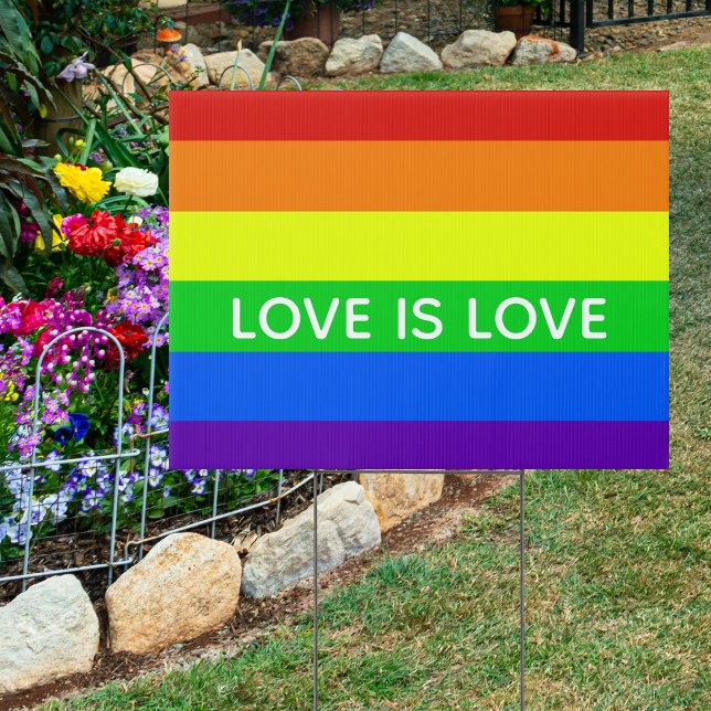 Rainbow Love is Love Gay Pride LGBTQ Beautiful Sign (Creator Uploaded)