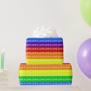 Rainbow Love is Love Gay Pride LGBTQ Beautiful Wrapping Paper