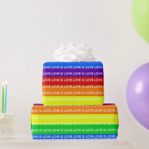 Rainbow Love is Love Gay Pride LGBTQ Beautiful Wrapping Paper