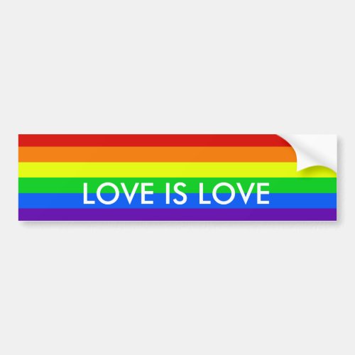 Rainbow Love is Love Gay Pride LGBTQ Cute Bumper Sticker