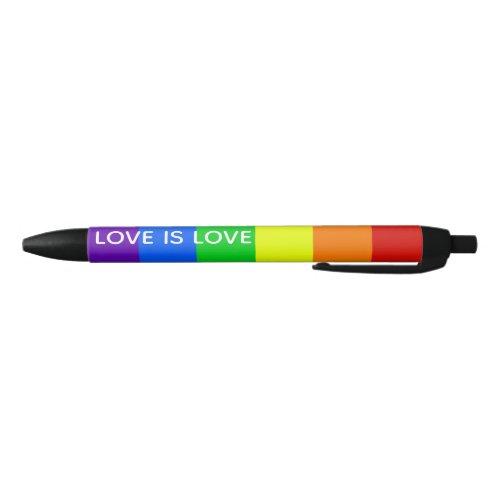 Rainbow Love is Love Gay Pride Parade LGBTQ Black Ink Pen
