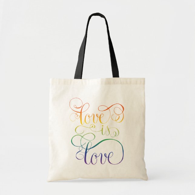 Rainbow Love is Love Tote Bag (Front)