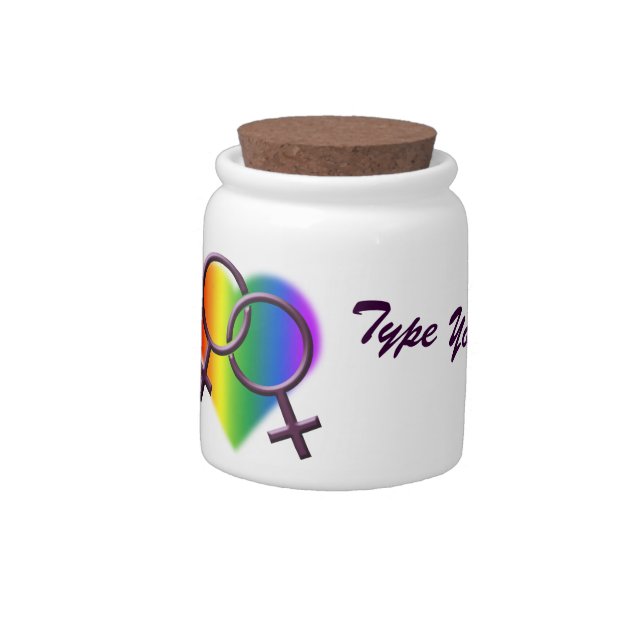 Rainbow Love Jar Personalized Gay Pride Candy Jar (Left)