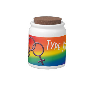 Rainbow Love Jar Personalized Gay Pride Candy Jar