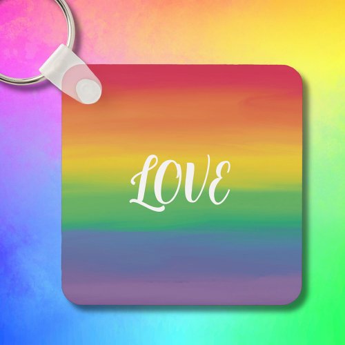 Rainbow Love Keychain