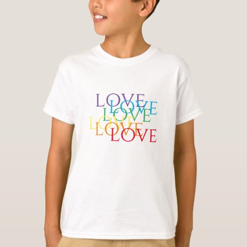 RAINBOW LOVE Kids Basic T_Shirt