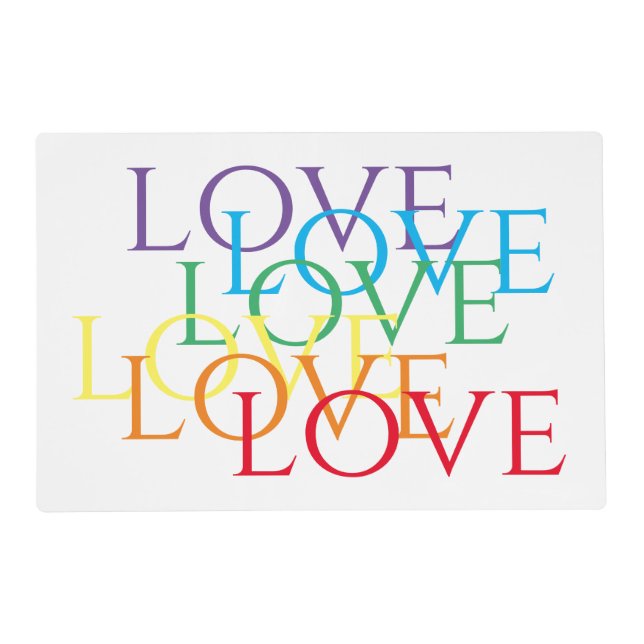 RAINBOW LOVE Laminated Placemat (Front)
