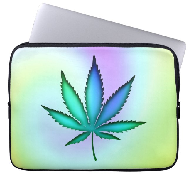 Rainbow Love Leaf Laptop Sleeve (Front)