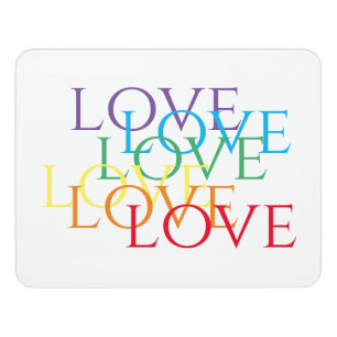 RAINBOW LOVE Modern Room Door Sign