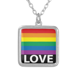 Rainbow Love Necklace, Pride, LGBT, Celebrate Love Silver Plated Necklace