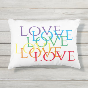 RAINBOW LOVE Outdoor Pillow