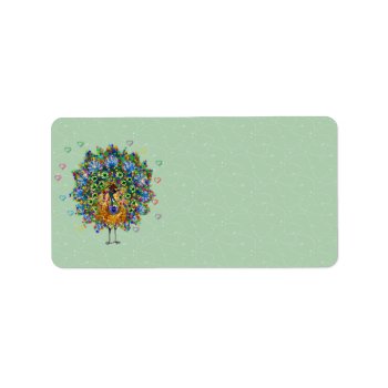 Rainbow Love Peacock Label by orsobear at Zazzle