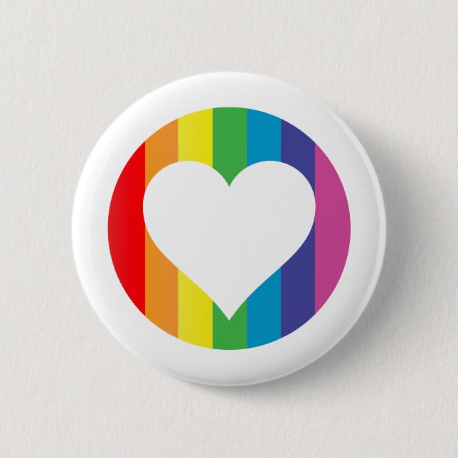 rainbow love pinback button (Front)