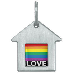 Rainbow Love, Pride, LGBT, Celebrate Love Pet Tag