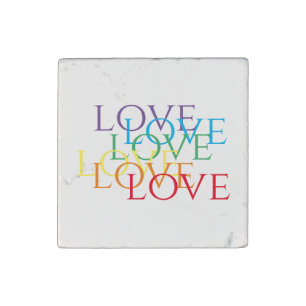 RAINBOW LOVE Primed Marble Magnet