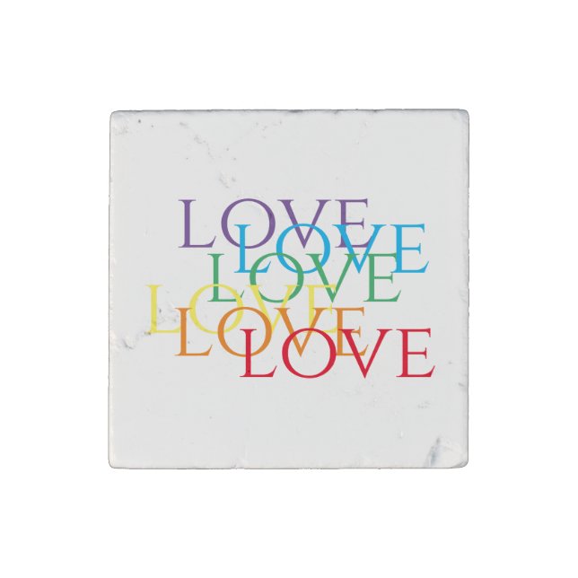 RAINBOW LOVE Primed Marble Magnet (Front)
