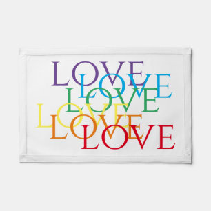 RAINBOW LOVE Rectangle Banner Pennant