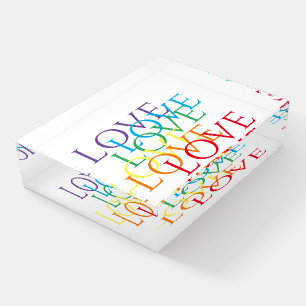 RAINBOW LOVE Rectangle Paperweight