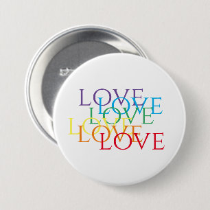 RAINBOW LOVE Round Pin Button