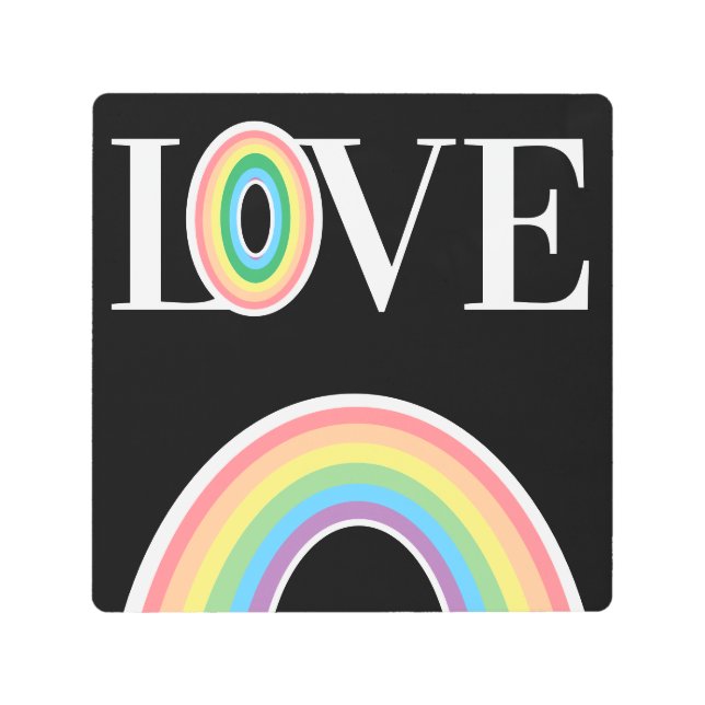 RAINBOW LOVE SAME Gender WEDDING THANK YOU Metal Print (Front)