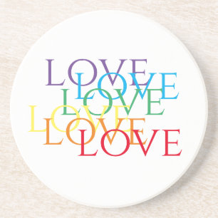 RAINBOW LOVE Sandstone Coaster
