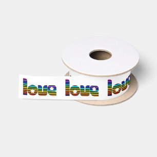 rainbow love satin ribbon