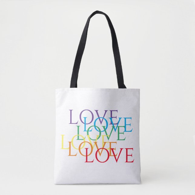 RAINBOW LOVE Shoulder Tote Bag (Front)