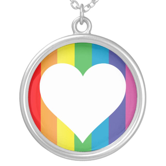 rainbow love. silver plated necklace (Front)