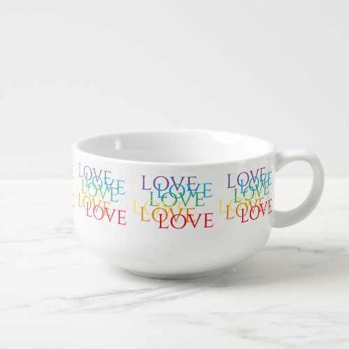 RAINBOW LOVE Soup Cereal Ice Cream Mug