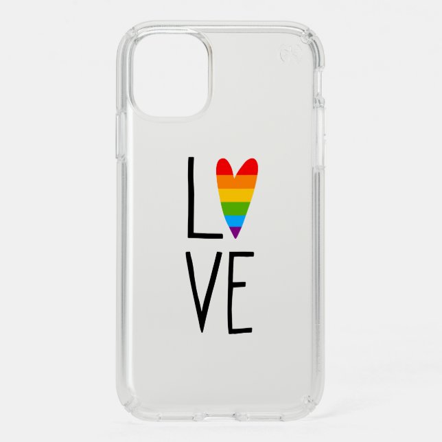 Rainbow Love Speck iPhone 11 Case (Front)