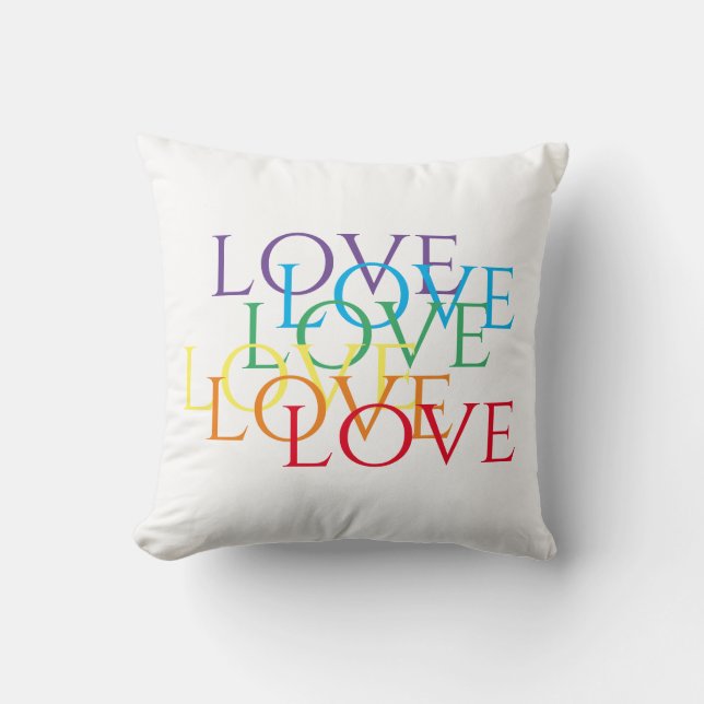 RAINBOW LOVE Square Throw Pillow  (Front)