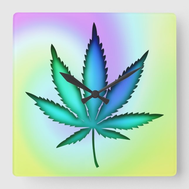 Rainbow Love Square Wall Clock (Front)