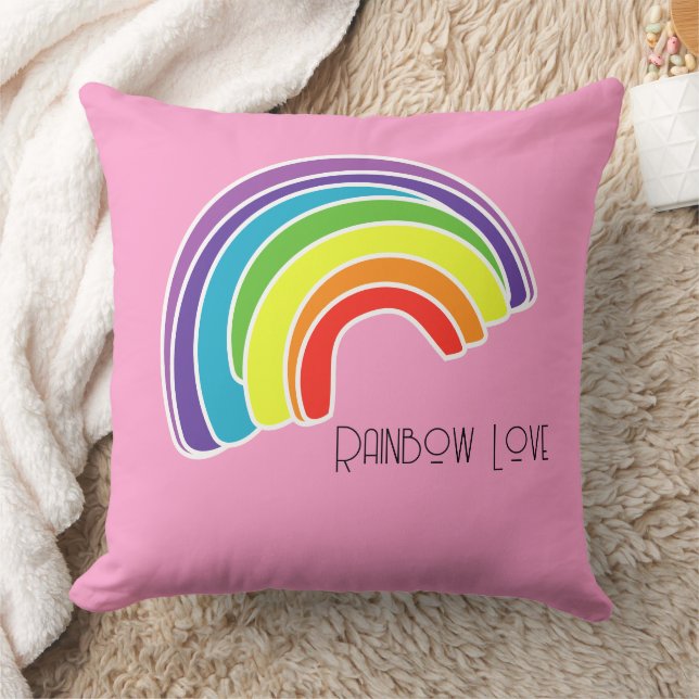 Rainbow Love Throw Pillow (Blanket)