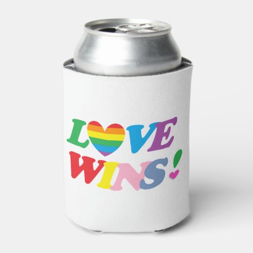 Rainbow Love Wins Can Cooler