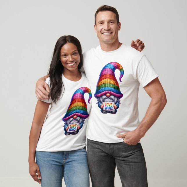 Rainbow Love Wins Gnome T-Shirt (Unisex)