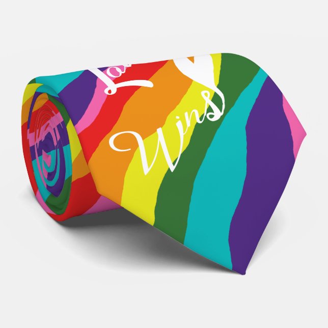 Rainbow Love Wins Neck Tie (Rolled)